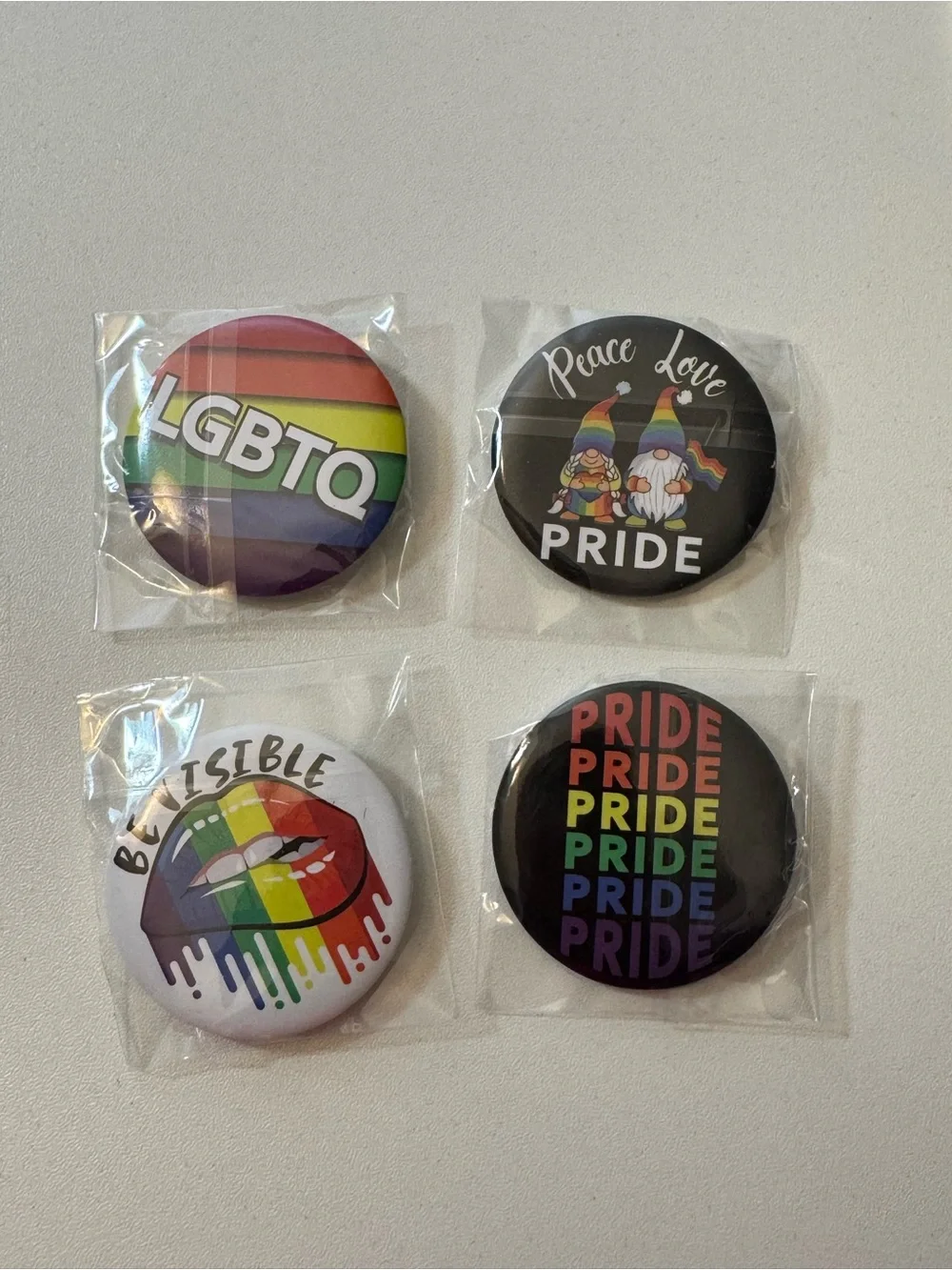 PRIDE Rainbow Button, Sticker, Face Paint Set